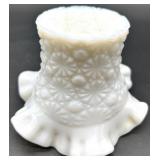 Vintage Fenton Daisy & Button Milk Glass Vases - QTY 3