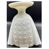 Vintage Fenton Daisy & Button Milk Glass Candelabra Pair with Bowl, Vase and Shoe