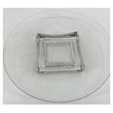 Vintage Cambridge Clear Glass Bowls, Lazy Susan and Footed Dish