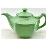 Hall Connie Pattern Teapots - Vintage Mint Green Ceramic Pair