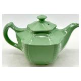 Hall Connie Pattern Teapots - Vintage Mint Green Ceramic Pair