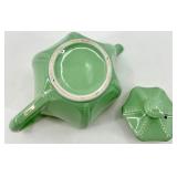 Hall Connie Pattern Teapots - Vintage Mint Green Ceramic Pair