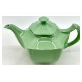 Hall Connie Pattern Teapots - Vintage Mint Green Ceramic Pair