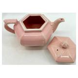 Vintage Hall Pink Teapots - Hexagonal Lidded Teapots