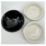 Vintage Hall Pottery- Black Glaze Teapots, Creamer and 3 bowls