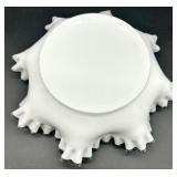 Vintage Silver Crest Fenton Glass Ruffled Edge Bon Bon Dish, Rose Bowl and Bowl