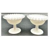 Vintage Fenton Glass - Silver Crest Pattern Compotes