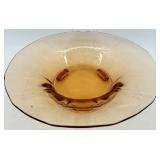 Vintage Footed Amber Glass Bowl Centerpiece