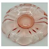 Vintage Pink Depression Glass Set - Large Bowl & Diamond Pattern Tray, Sugar Bowl