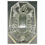 Vintage Glassware Set including Twisted-Stem Candlesticks, Hex Leaf Dish, Tumbler and More