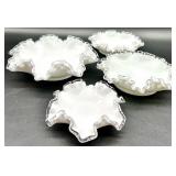 Vintage Fenton Glass Silver Crest Bowls QTY 4