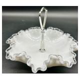 Vintage Fenton Silver Crest Glass Ruffled Edge Dishes - QTY 5