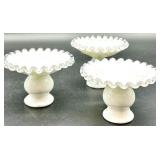 Vintage Fenton Silver Crest Glass Ruffled Edge Dishes - QTY 5