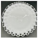 Vintage Fenton Banana Boat Bowl & Candlesticks - Silver Crest Glass