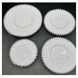 Vintage Fenton Glass - Silver Crest Pattern - Saucers and Plates