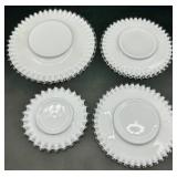 Vintage Fenton Glass - Silver Crest Pattern - Saucers and Plates