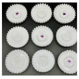 Vintage Fenton Glass - Silver Crest Pattern - Saucers and Plates