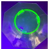 Vintage Uranium Glass Octagonal Bowl - Green Centerpiece