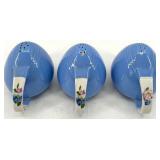 Vintage Hall's Rose Pattern Blue Kitchenware - Shakers, Covered Dish, Creamers and Teapot