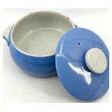 Vintage Hall's Rose Pattern Blue Kitchenware Pots - Made in USA