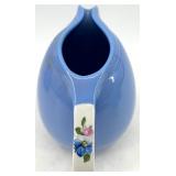 Hall's Rose Parade 1259 Blue Ceramic Pitcher Set - 6-Piece, Made in USA
