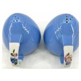 Hall's Rose Parade 1259 Blue Ceramic Pitcher Set - 6-Piece, Made in USA