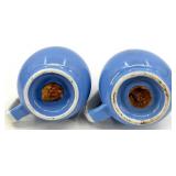 Hall's Rose Parade 1259 Blue Ceramic Pitcher Set - 6-Piece, Made in USA