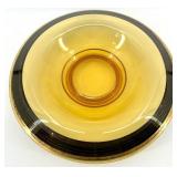 Vintage Cambridge Console Bowl and Amber Czech Candlewick Divided Relish Dish