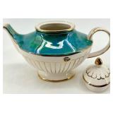 Vintage Arthur Wood Teapot Turquoise Glaze & Hall White Teapot