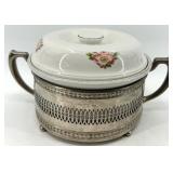 Vintage Hall's Rose Pattern 1259 Dinnerware Set - including Covered Dish with Stand - Made in USA
