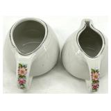 Vintage Hall's Rose Pattern 1259 Dinnerware Set - including Covered Dish with Stand - Made in USA