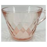 Vintage Pink Depression Glassware Set - Cups & Saucers, Bowls, Plates & Goblets