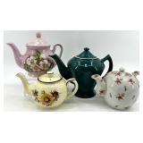 Vintage Set of 4 Teapots - Including Occupied Japan Floral & Sunflower Patterns
