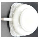 Vintage Fostoria Wistar Milk Glass Compotes, Sugar, Creamer, and More