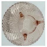 Vintage Pink Depression Glass Serving Peices