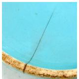 Vintage Cronin Pottery Blue Tulip Pattern Turquoise Lidded Pot Set