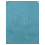 Vintage Cronin Pottery Blue Tulip Pattern Turquoise Lidded Pot Set