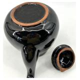 Vintage Assortment of Three Teapots - Black & Brown Glazes, Made in Japan