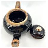 Vintage Assortment of Three Teapots - Black & Brown Glazes, Made in Japan