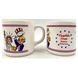 Campbell's Soup Mugs - 16 oz Porcelain - Tomato Soup & Salute America Designs