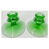 10 Vintage Glass Candlestick Holders