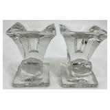 Assorted Vintage Clear Glassware including Martinsville Cornucopia Candle Holders