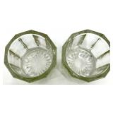 Assorted Vintage Clear Glassware including Martinsville Cornucopia Candle Holders