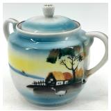 Vintage Brushed McCoy Teapots and Noritake Scenic Sugar & Creamer