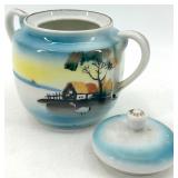 Vintage Brushed McCoy Teapots and Noritake Scenic Sugar & Creamer