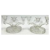 Vintage Assorted Crystal Glass Candelabras - Jeanette - 3 Pairs