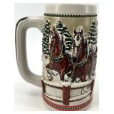 Vintage Budweiser Collectors Series Steins - CeramArte Brazil (Clydesdale & Holiday Sets)