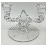Vintage Crystal Glass Candelabras, Square Vessels including Fostoria Martinsville