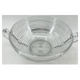 Vintage Anchor Glass Ribbed Serving Set - Pedestal Bowl & Square Dishes