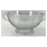 Vintage Anchor Glass Ribbed Serving Set - Pedestal Bowl & Square Dishes
